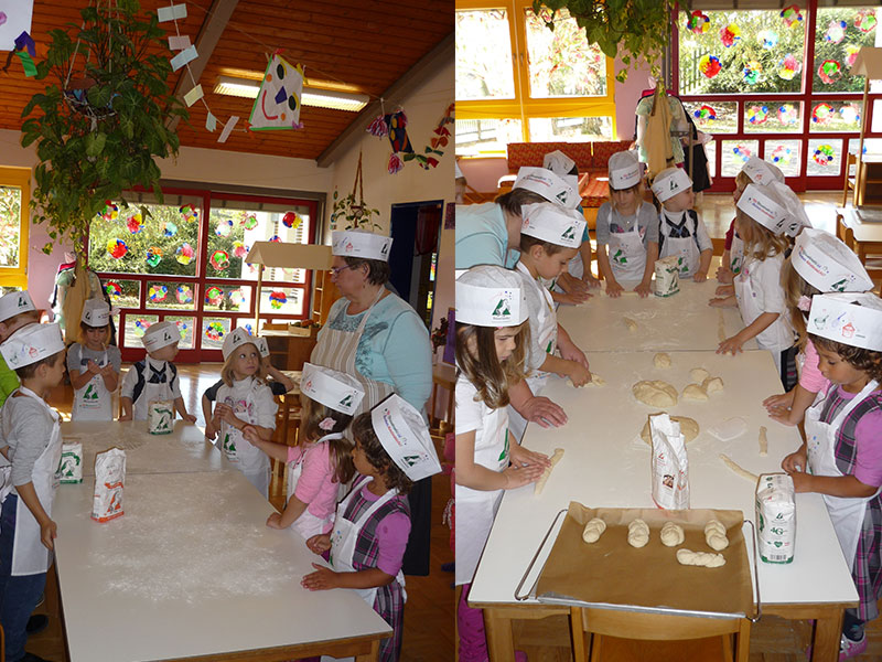 Voller Freude und Eifer packen alle Kindergartenkinder aus St. Nikolai im Sausal mit an.