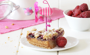 Schneller Streuselkuchen mit Himbeeren