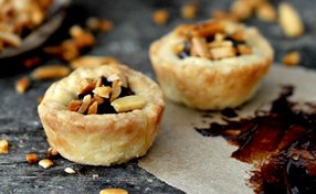 Mürbteighäppchen mit dunkler Ganache