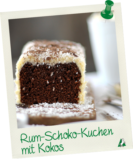 Rum-Schoko-Kuchen mit Kokos